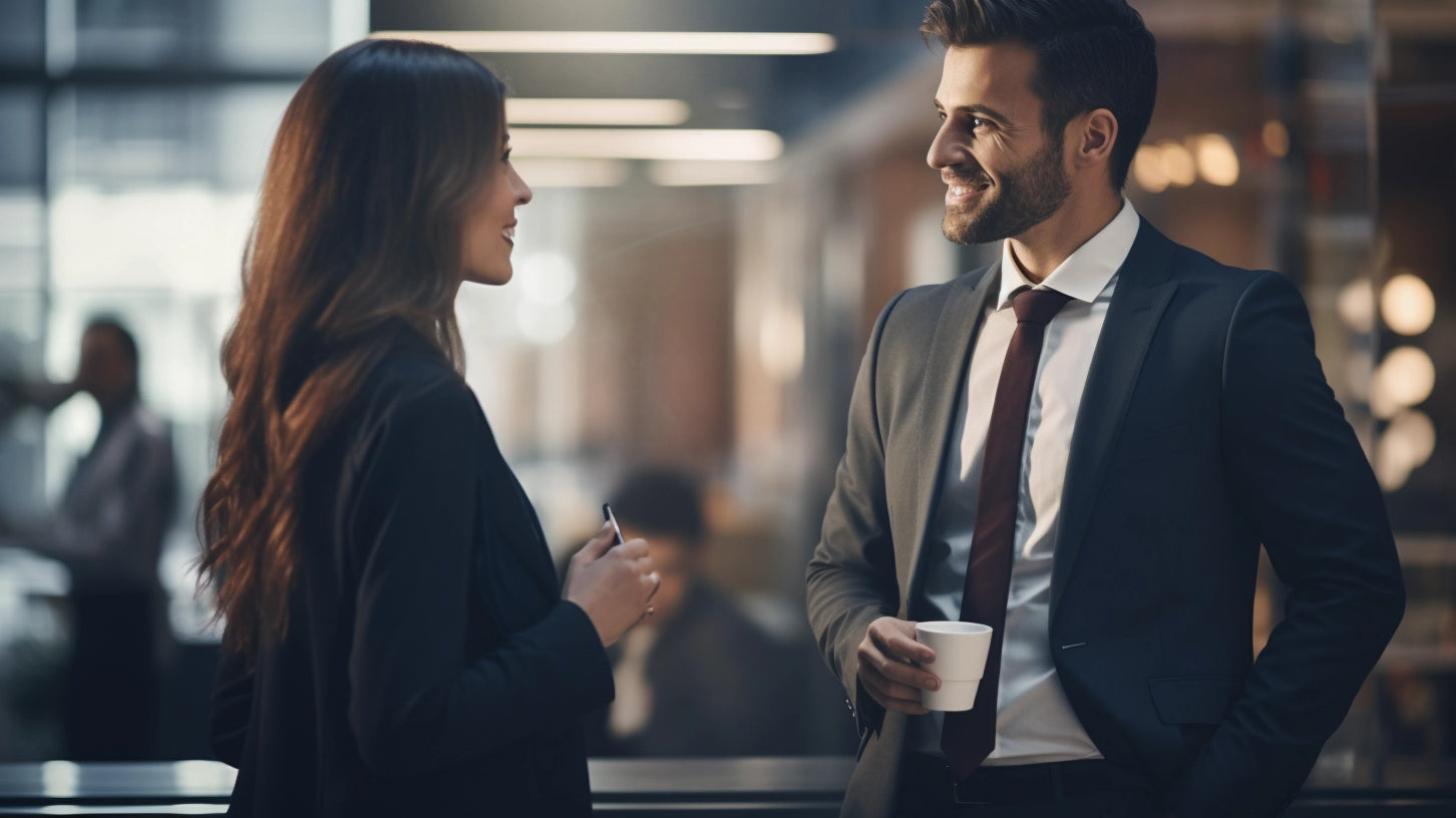 Illustration of a well-dressed professional man in a tailored suit, exemplifying ideal men's office attire with a balance of style and formality.