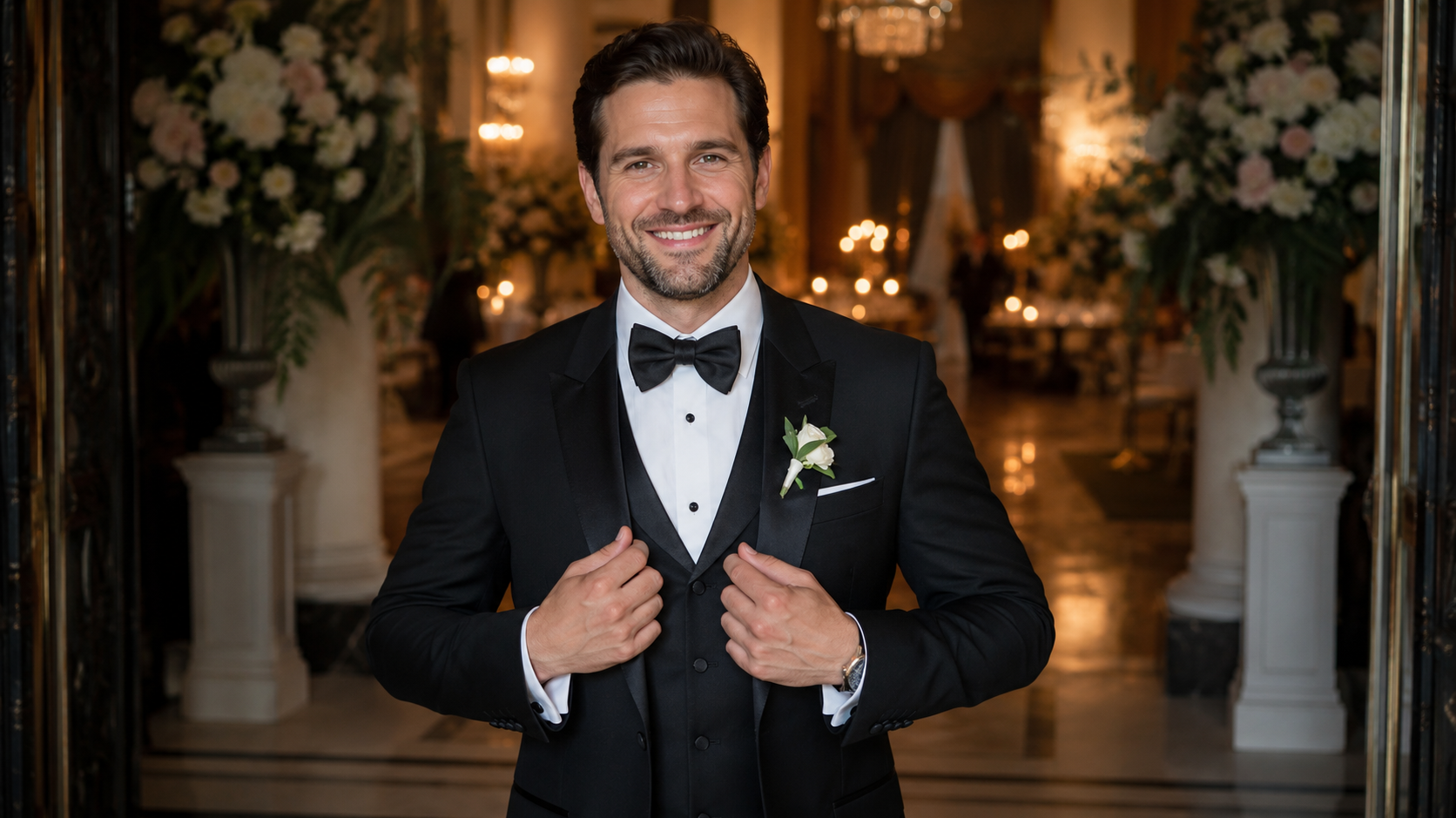 Black tie wedding attire for men explained from tuxedo choice to the final details