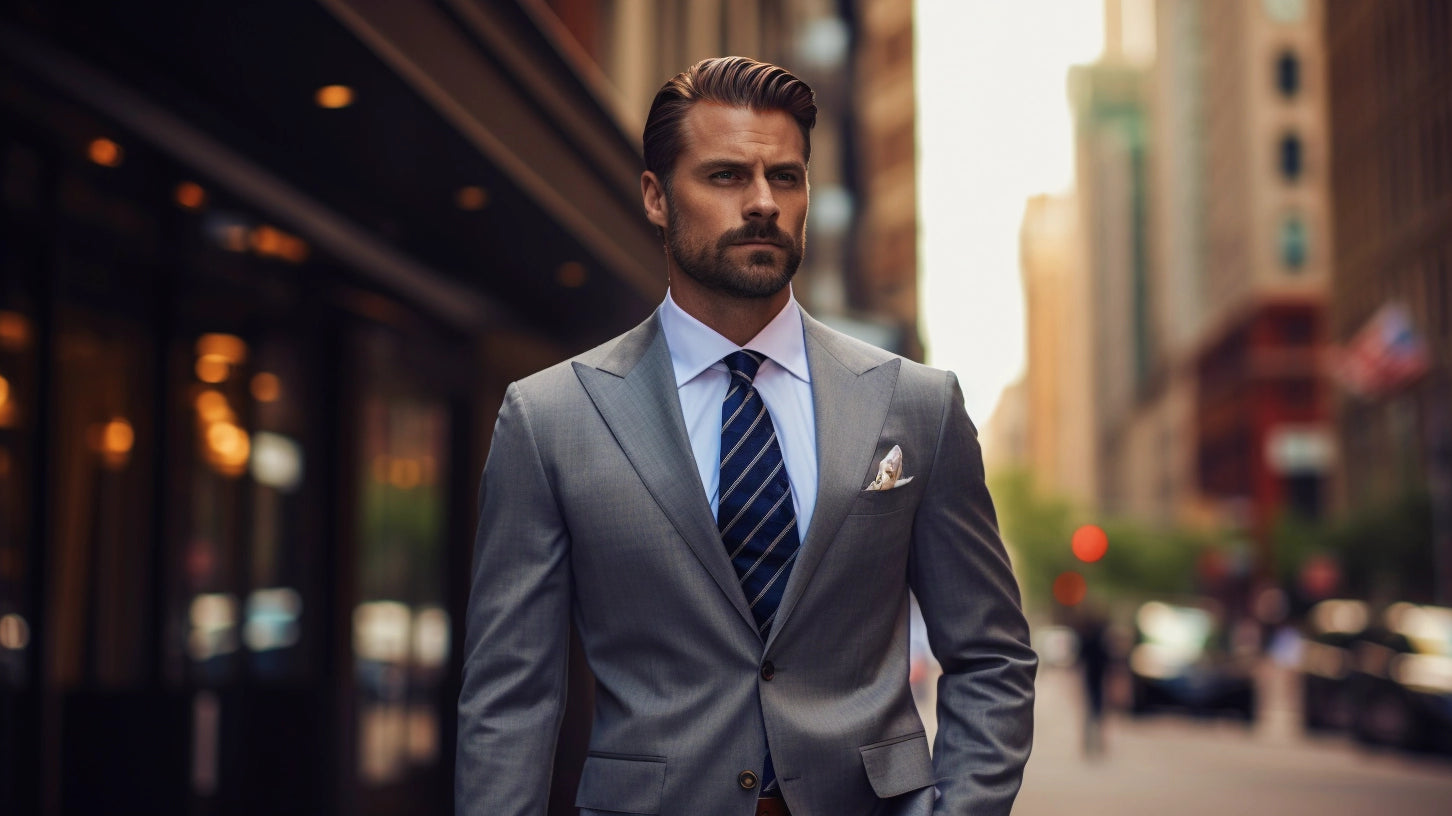 Depecition of classic tailoring etiquette for men's fashion.