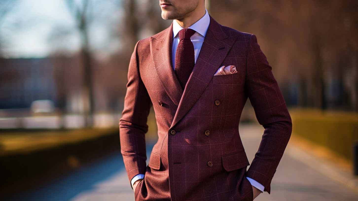 Elegant double-breasted suis in various styles, showcasing the finesse of bespoke tailoring