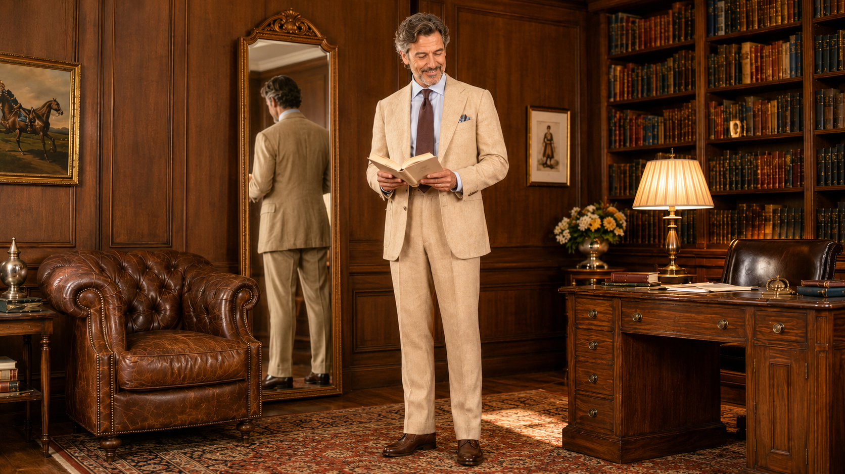 High rise trousers for men covering fishtail backs, braces, linen suits and bespoke tailoring
