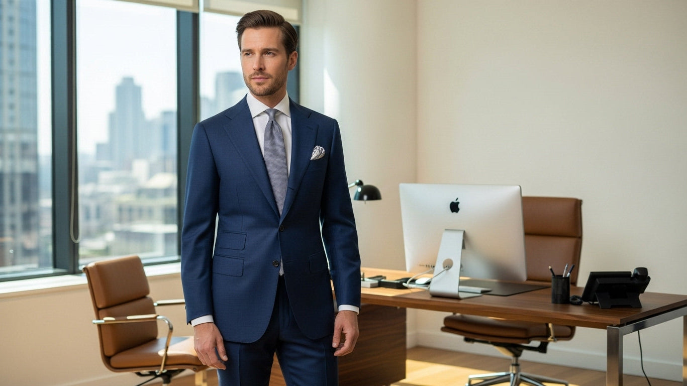 Complete guide to building the perfect suit 2025 featuring bespoke tailoring techniques, merino wool suit materials, custom suit construction, modern suit trends, navy blue suit styling, and essential menswear tailoring principles for gentleman style