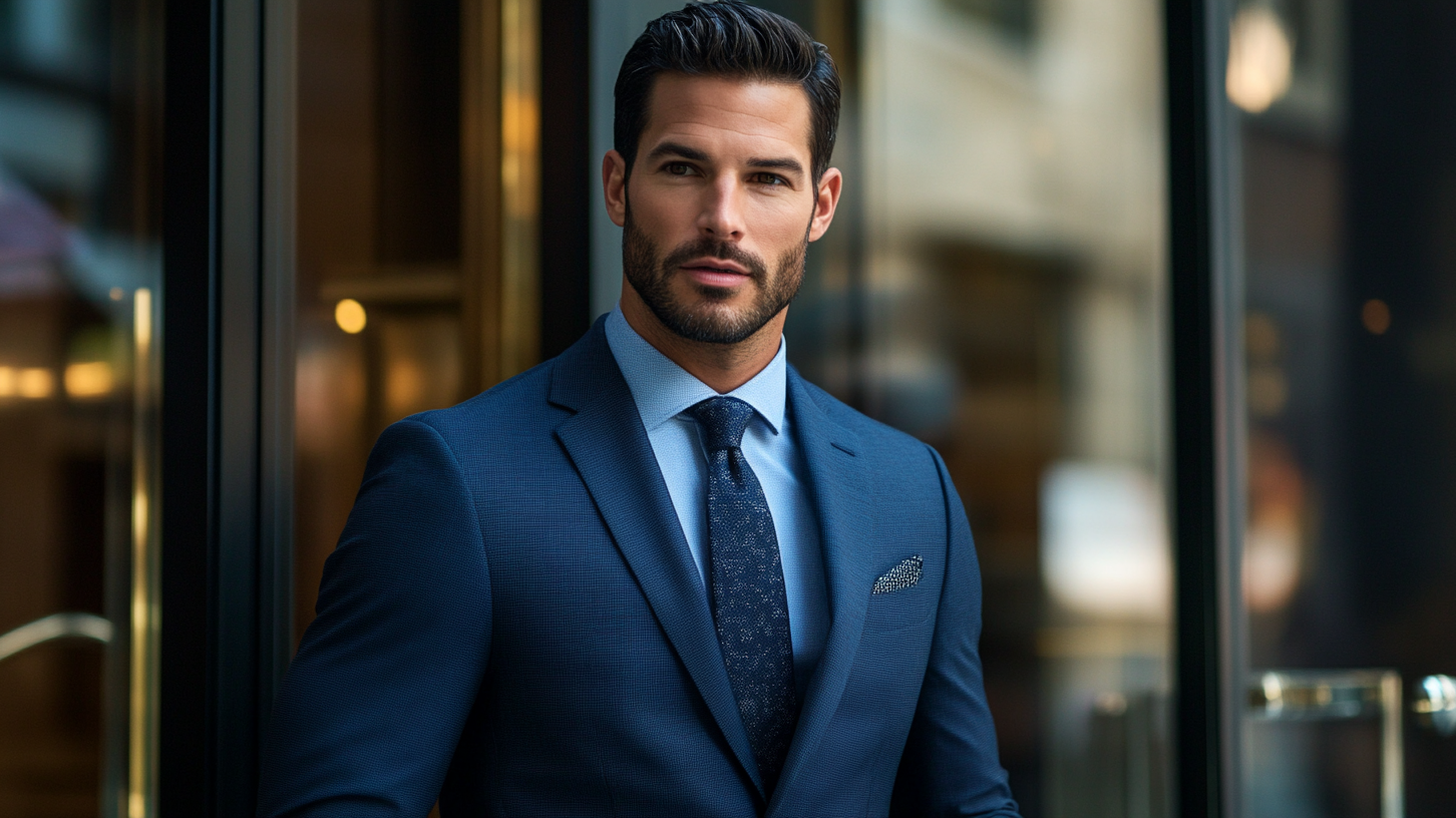 Navy and charcoal business suits foundation collection professional menswear essential colors formal workplace attire corporate wear