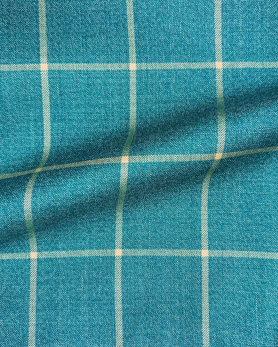 All-season Carribean Green Windowpane Sportcoat made from 100% Italian wool