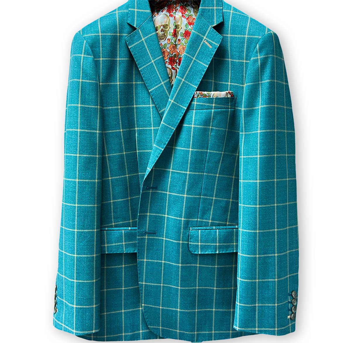 Custom Carribean Green Windowpane Sportcoat for men