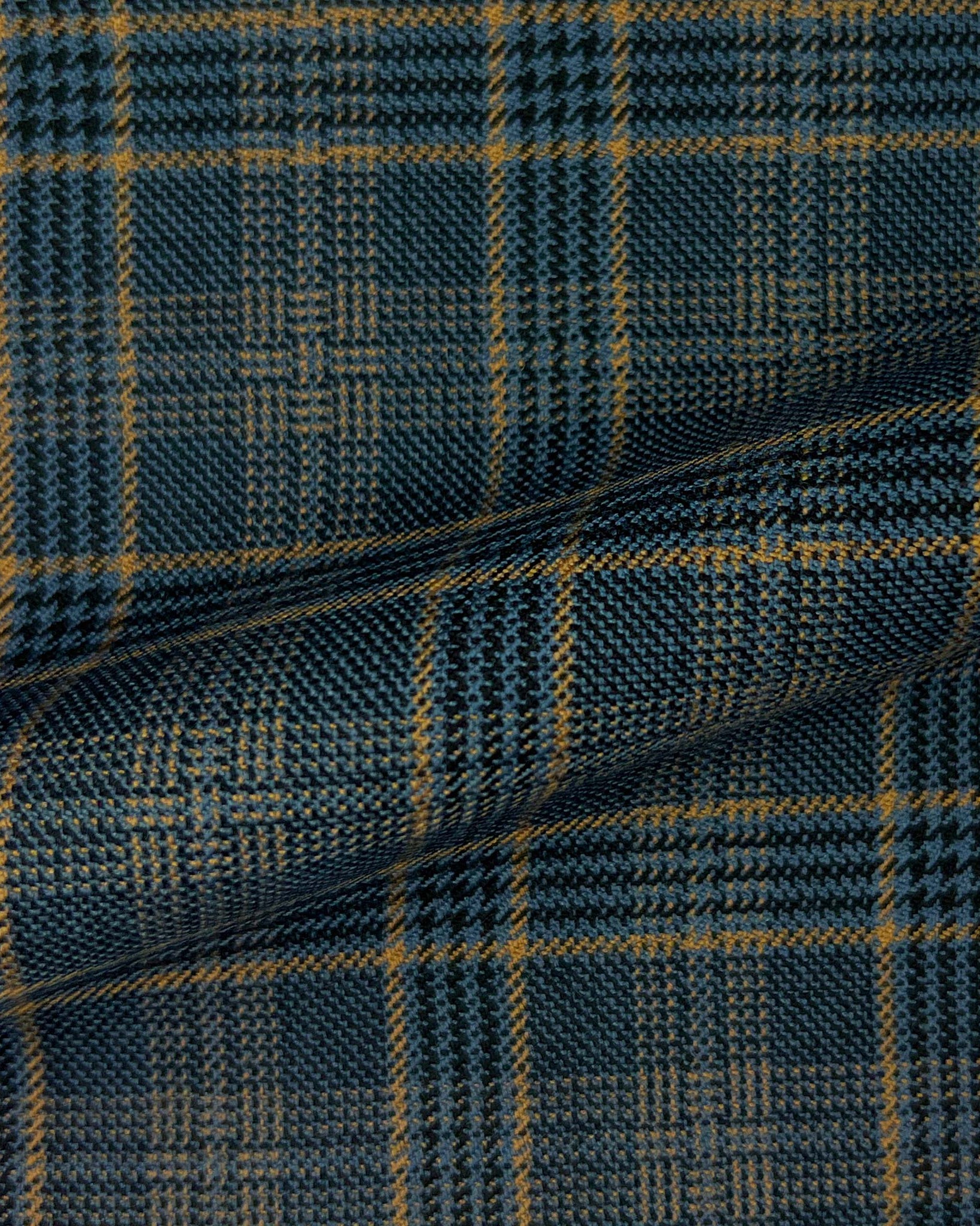 Westwood Hart Online Custom Hand Tailor Suits Sportcoats Trousers Waistcoats Overcoats Steel Blue Grey Plaid Pastel Orange Windowpane