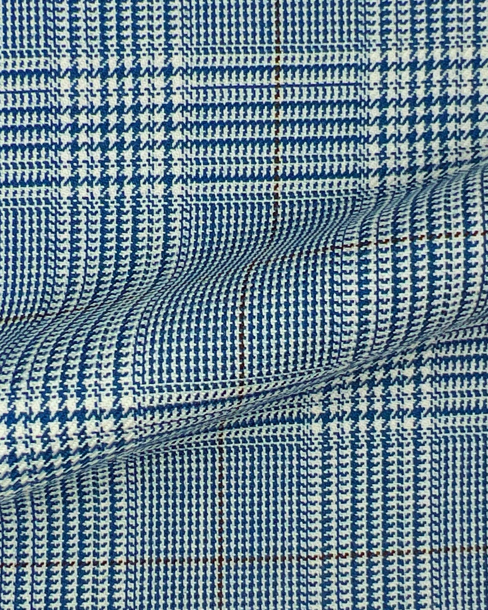 Westwood Hart Online Custom Hand Tailor Suits Sportcoats Trousers Waistcoats Overcoats Steel Grey Black White Prince Of Wales Plaid Medium Blue Windowpane