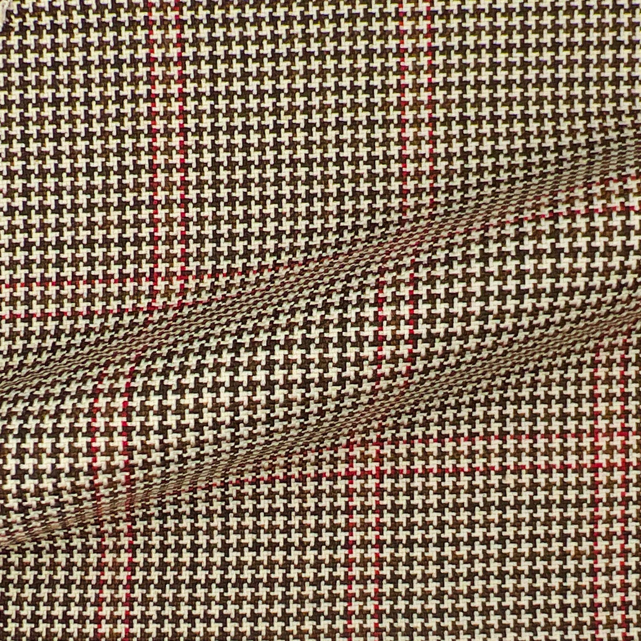 Westwood Hart Online Custom Hand Tailor Suits Sportcoats Trousers Waistcoats Overcoats Brown Houndstooth Pink Windowpane