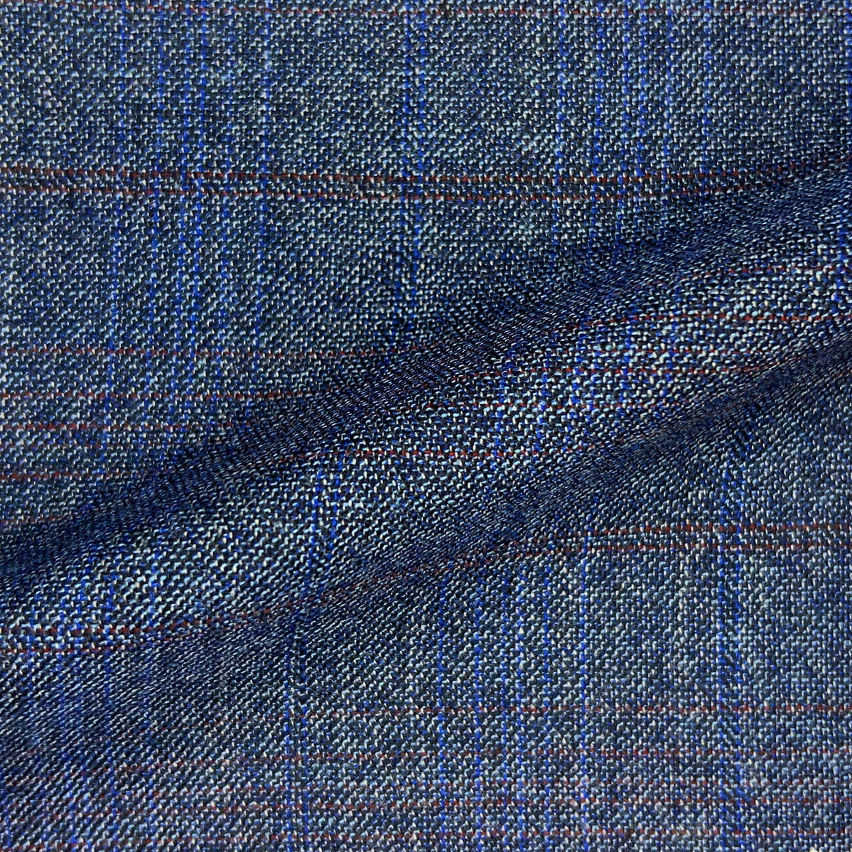 Westwood Hart custom tailored Stone Blue Rust Bamboo men's suit for all seasons