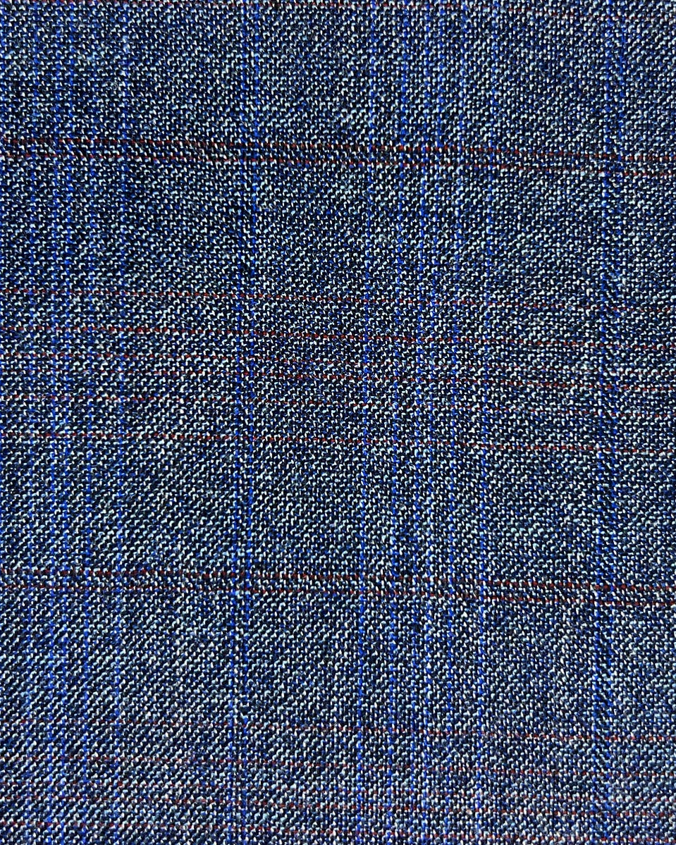 Stone Blue Rust Bamboo fabric men's suit by Westwood Hart, perfect for groom suits