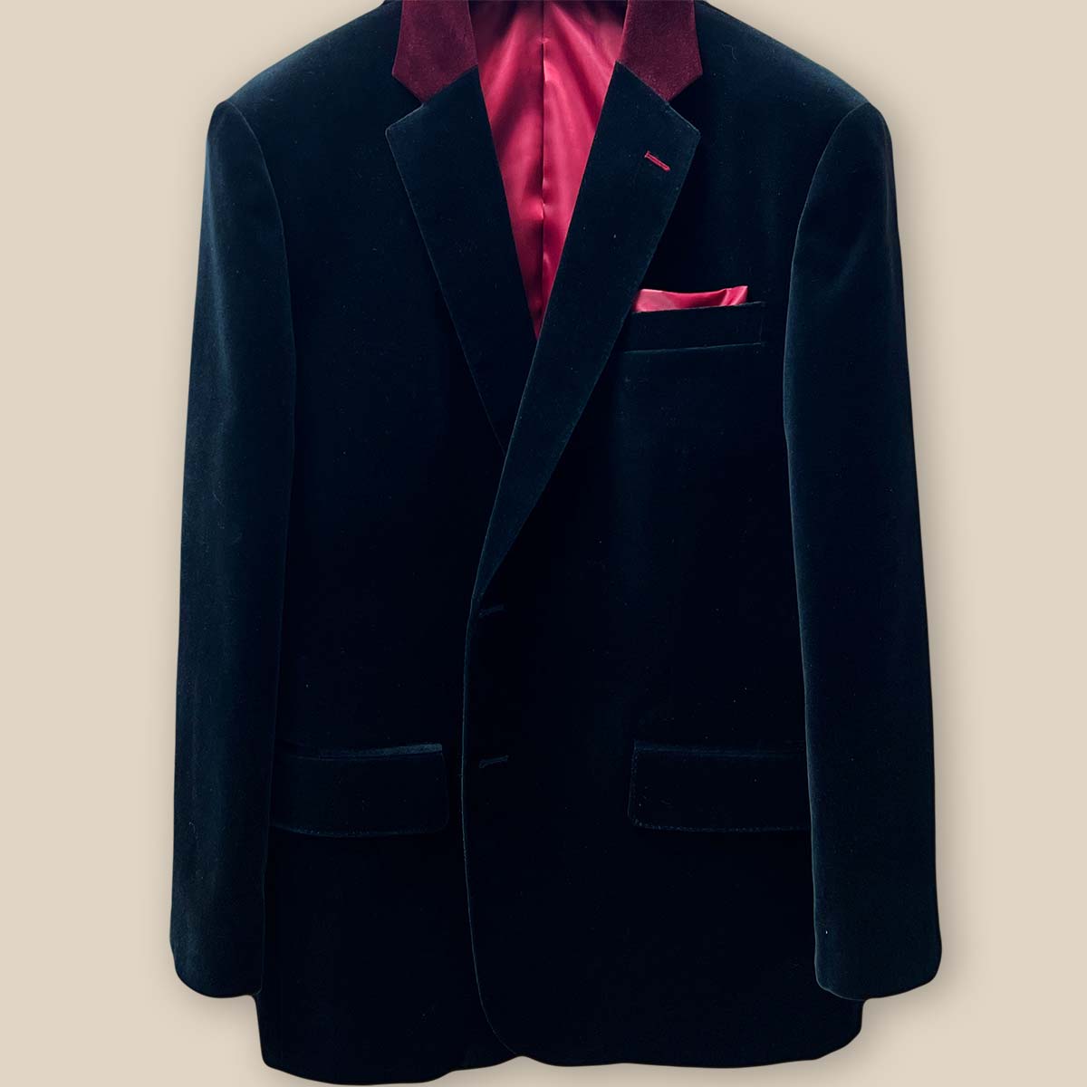Men'S Black And White Lapel Tuxedo Two Toned Velvet Fabric