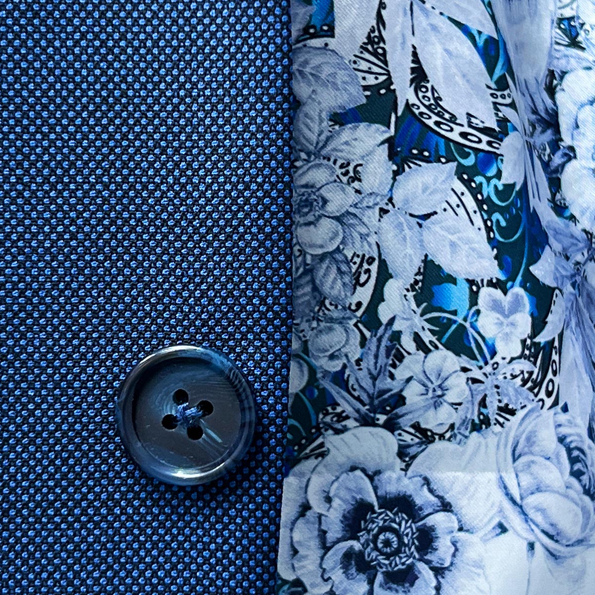 navy suit blue button