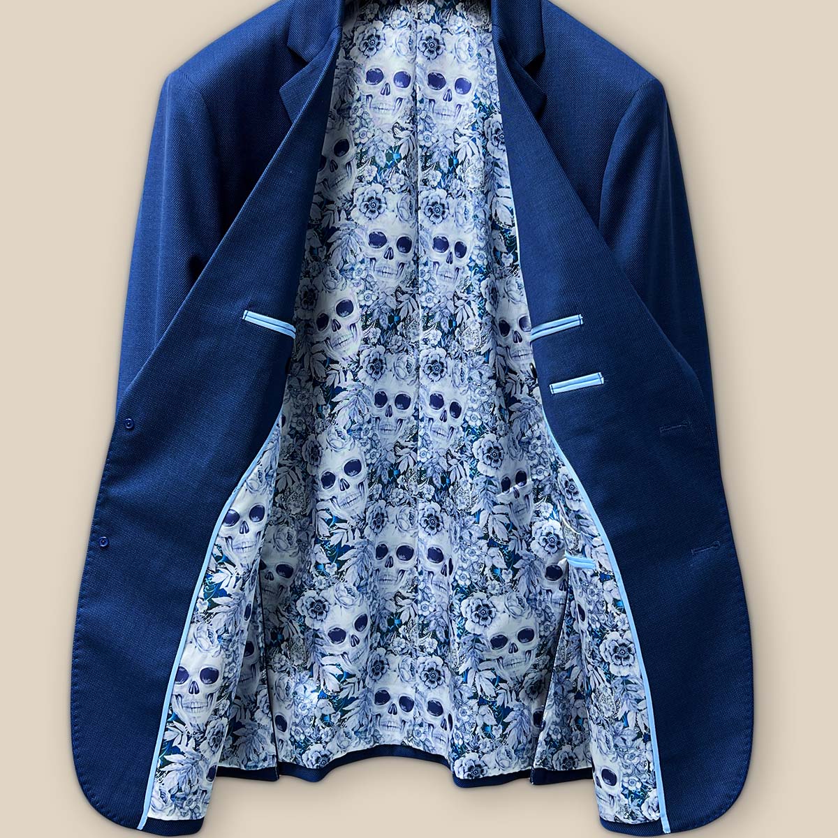 navy suit blue inside lining