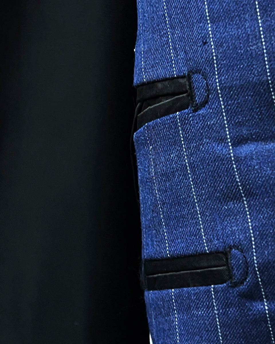 Close-up of the suit's black silk Bemberg lining, highlighting its smooth texture