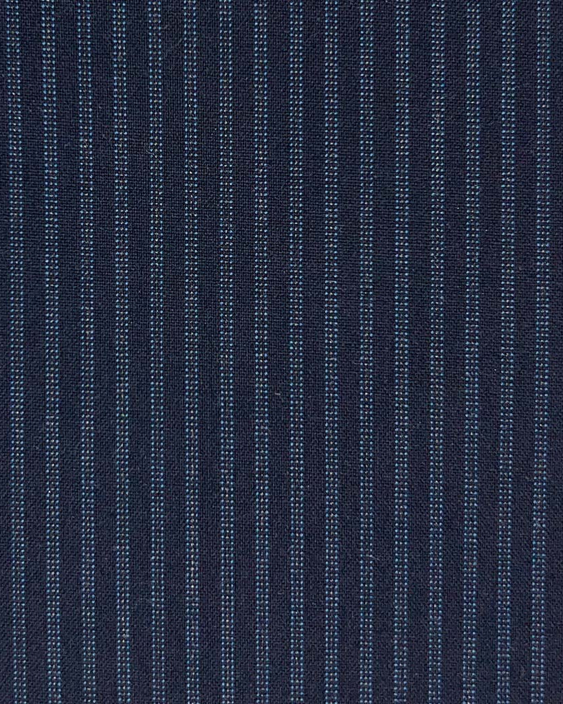 Westwood Hart Online Custom Hand Tailor Suits Sportcoats Trousers Waistcoats Overcoats Navy W/ Blue Stripes