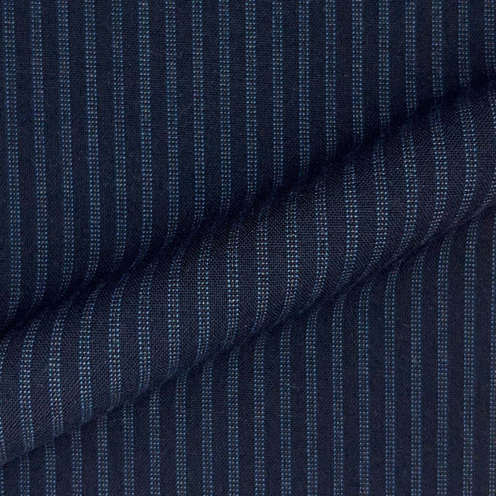 Westwood Hart Online Custom Hand Tailor Suits Sportcoats Trousers Waistcoats Overcoats Navy W/ Blue Stripes