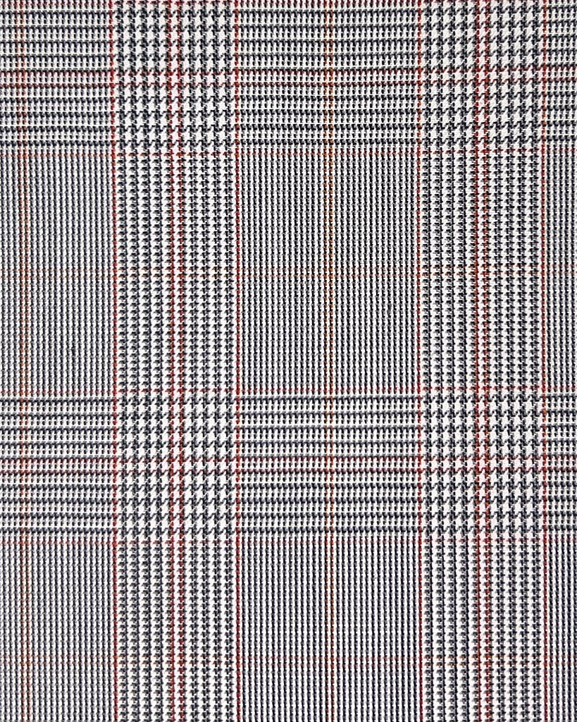 Westwood Hart Online Custom Hand Tailor Suits Sportcoats Trousers Waistcoats Overcoats Grey With Red Prince Of Wales Glen Plaid