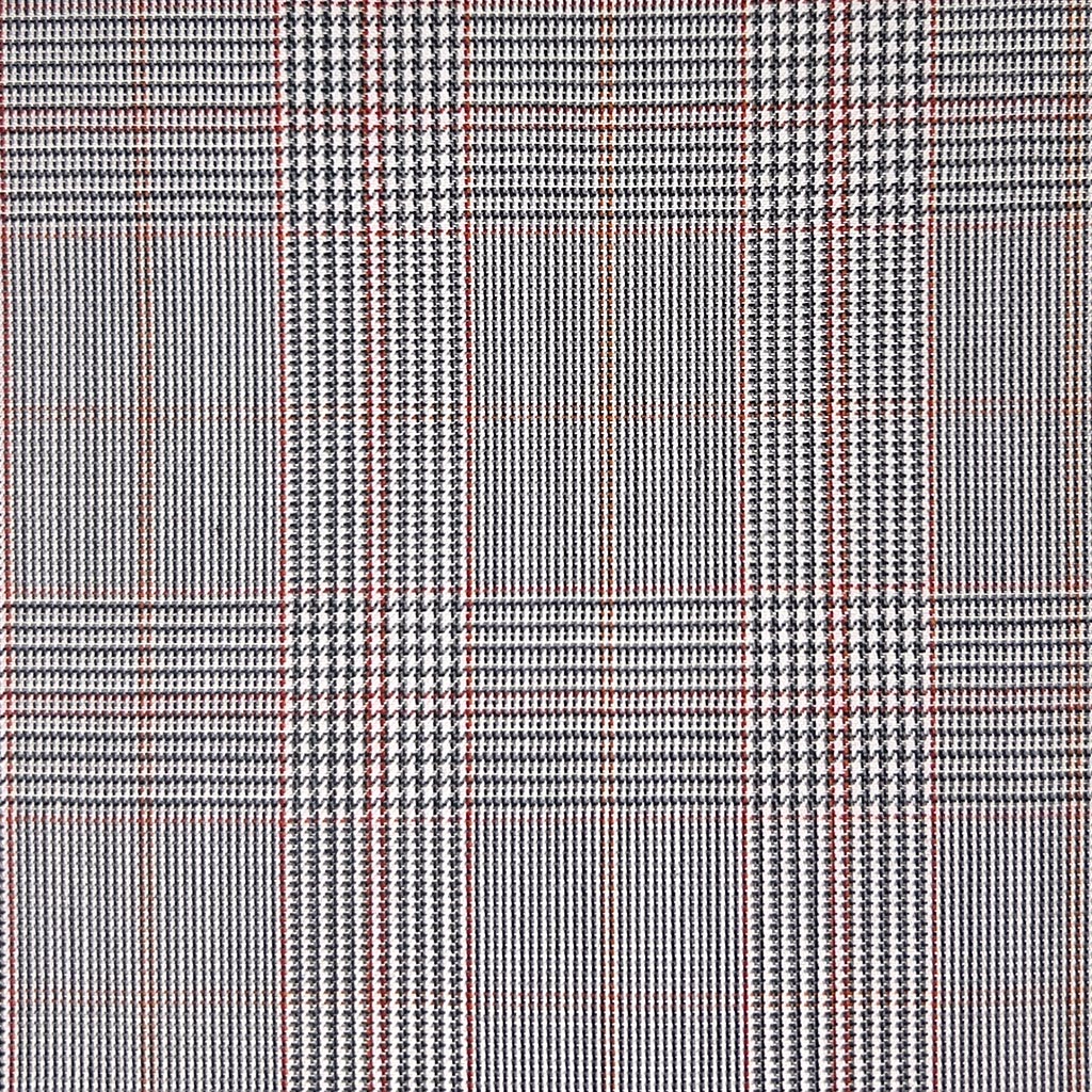 Westwood Hart Online Custom Hand Tailor Suits Sportcoats Trousers Waistcoats Overcoats Grey With Red Prince Of Wales Glen Plaid