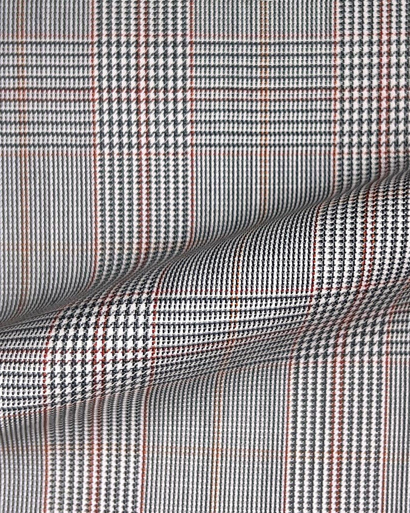 Westwood Hart Online Custom Hand Tailor Suits Sportcoats Trousers Waistcoats Overcoats Grey With Red Prince Of Wales Glen Plaid