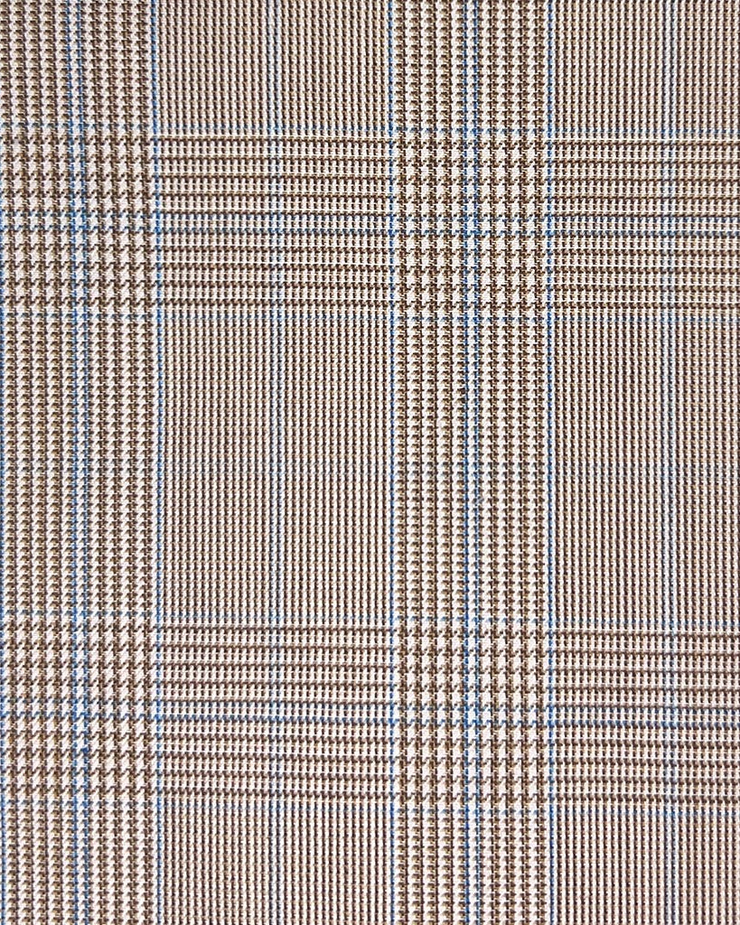 Westwood Hart Online Custom Hand Tailor Suits Sportcoats Trousers Waistcoats Overcoats Brown With Blue Prince Of Wales Glen Plaid