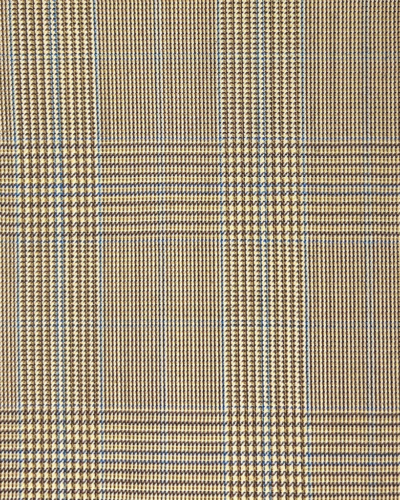Westwood Hart Online Custom Hand Tailor Suits Sportcoats Trousers Waistcoats Overcoats Tan With Blue Prince Of Wales Glen Plaid
