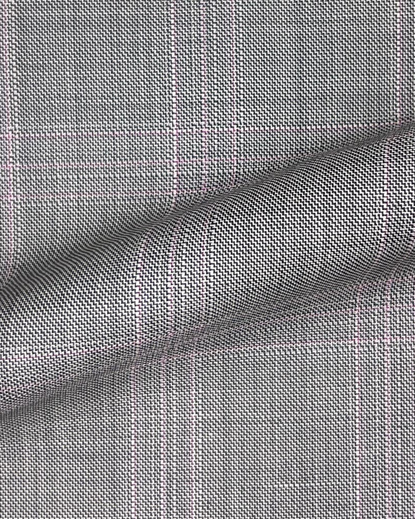 Westwood Hart Online Custom Hand Tailor Suits Sportcoats Trousers Waistcoats Overcoats Steel Grey With Pink Windowpane