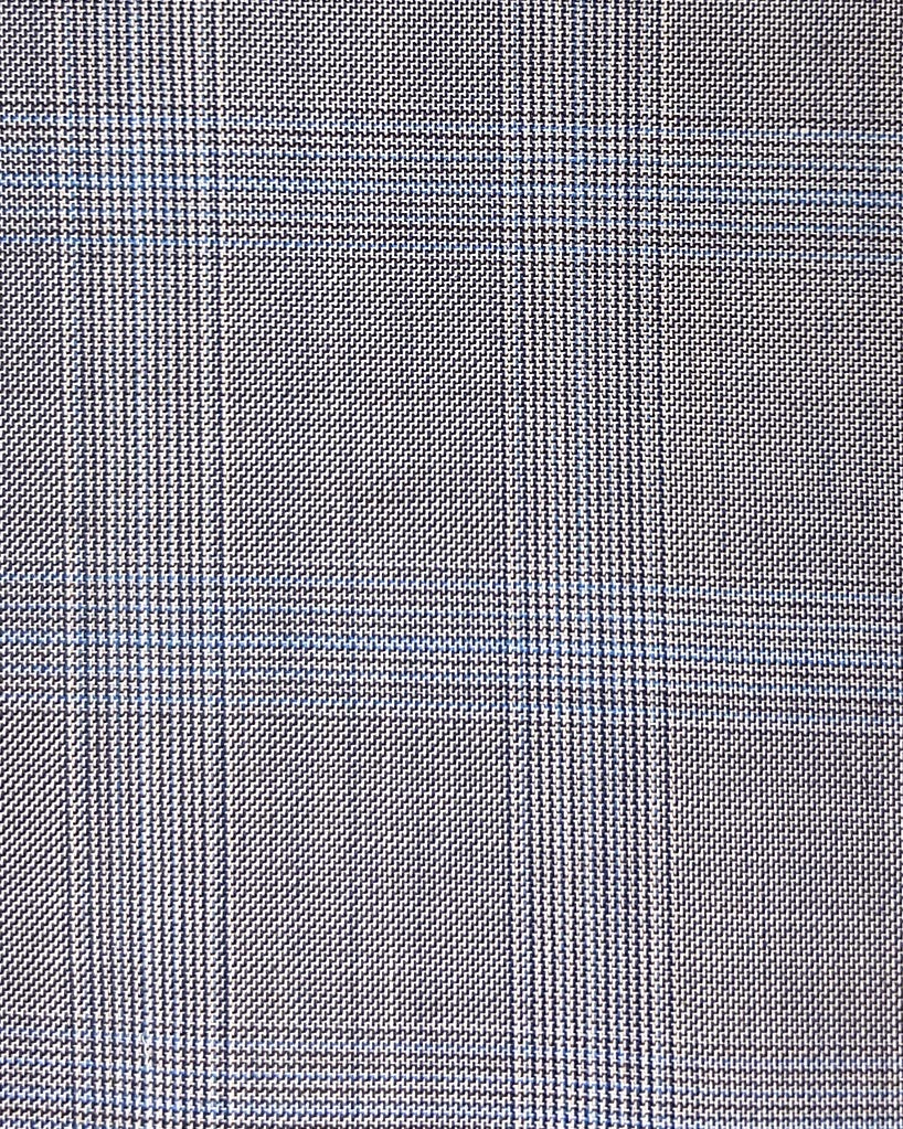 Westwood Hart Online Custom Hand Tailor Suits Sportcoats Trousers Waistcoats Overcoats Grey With Blue Windowpane
