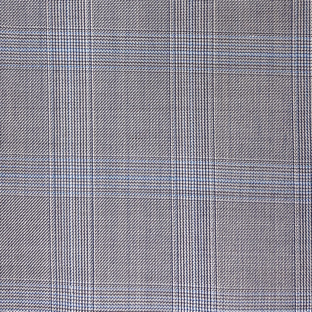 Westwood Hart Online Custom Hand Tailor Suits Sportcoats Trousers Waistcoats Overcoats Grey With Blue Windowpane