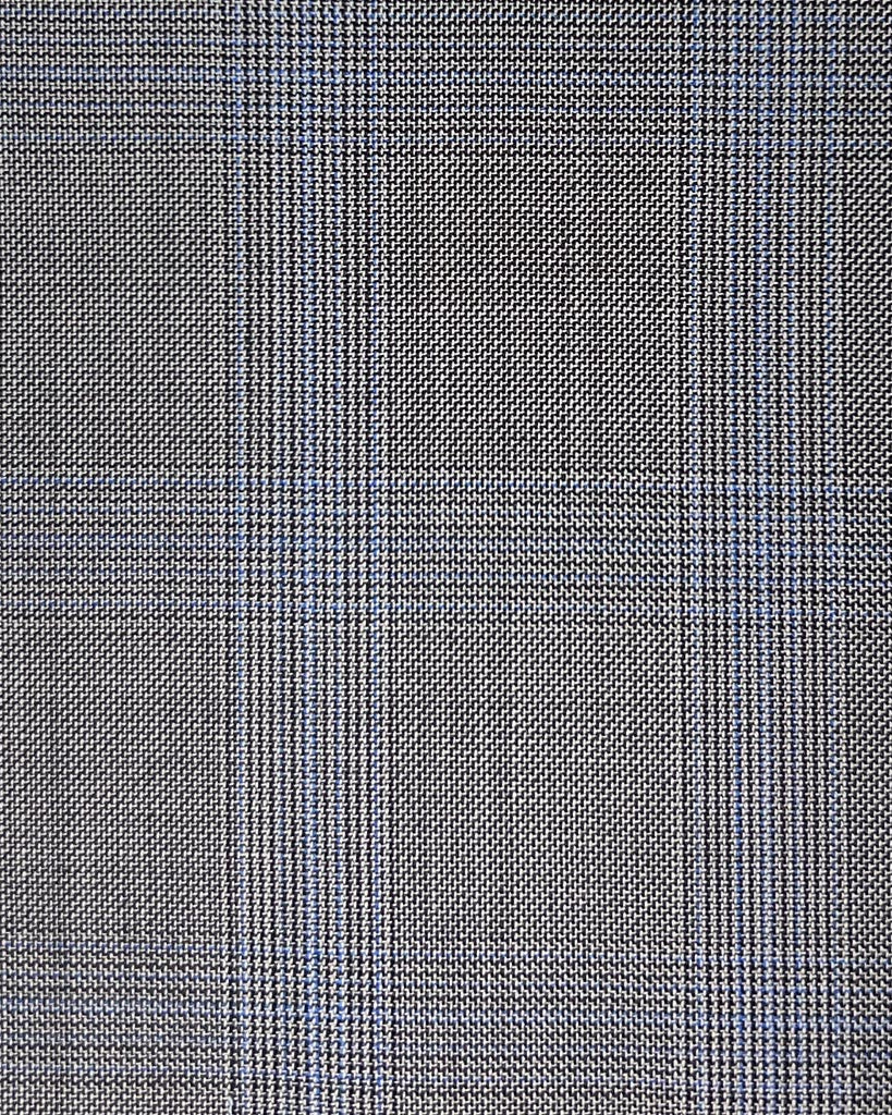 Westwood Hart Online Custom Hand Tailor Suits Sportcoats Trousers Waistcoats Overcoats Shadow Grey With Blue Windowpane