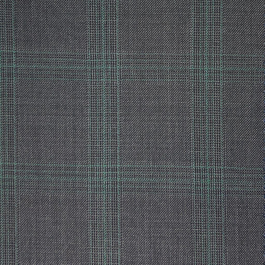 Westwood Hart Online Custom Hand Tailor Suits Sportcoats Trousers Waistcoats Overcoats Dark Grey With Forest Green Windowpane
