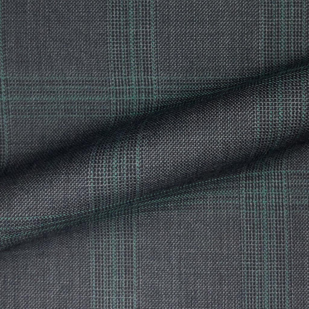 Westwood Hart Online Custom Hand Tailor Suits Sportcoats Trousers Waistcoats Overcoats Dark Grey With Forest Green Windowpane