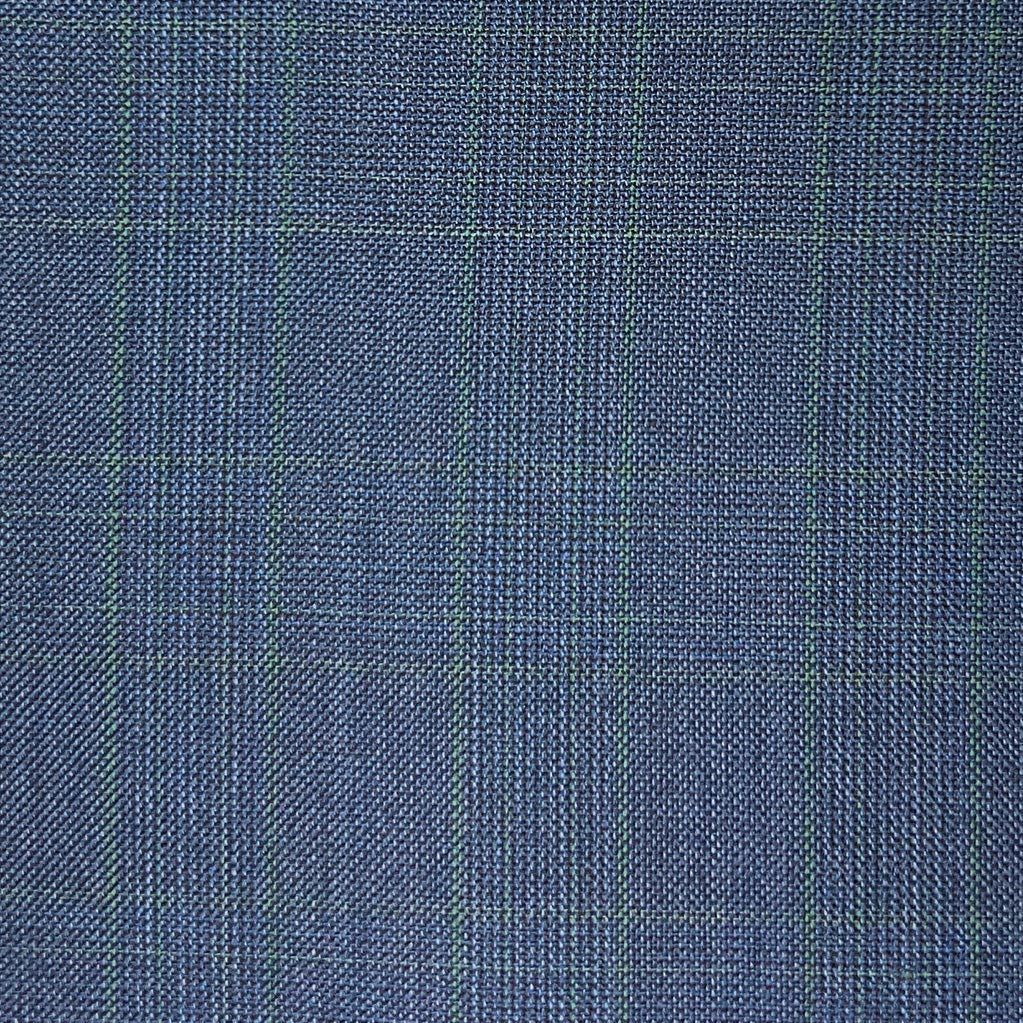 Westwood Hart Online Custom Hand Tailor Suits Sportcoats Trousers Waistcoats Overcoats Aegean Blue With Pale Green Windowpane