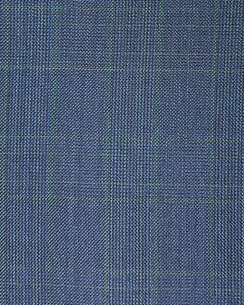 Westwood Hart Online Custom Hand Tailor Suits Sportcoats Trousers Waistcoats Overcoats Aegean Blue With Pale Green Windowpane