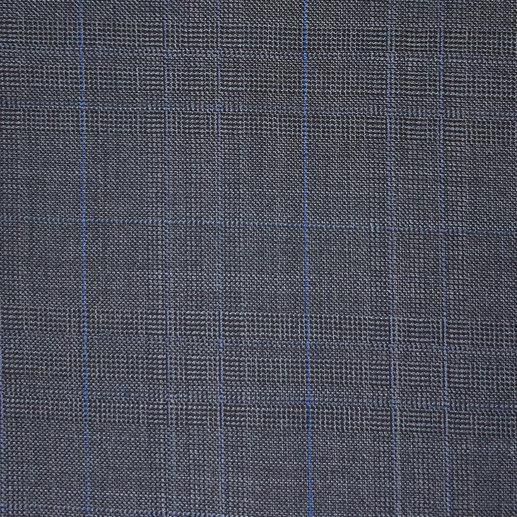 Westwood Hart Online Custom Hand Tailor Suits Sportcoats Trousers Waistcoats Overcoats Dark Grey With Blue Windowpane