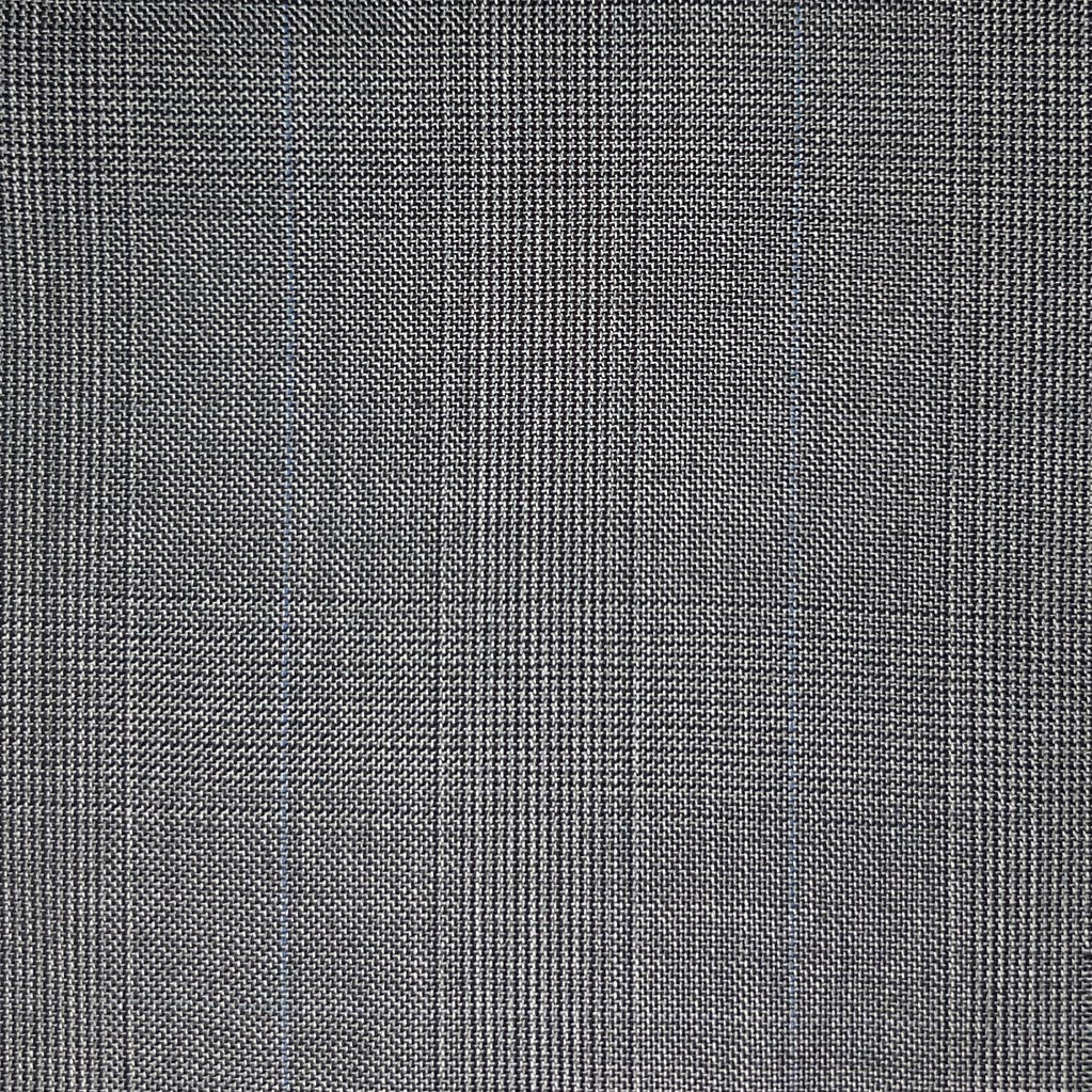 Westwood Hart Online Custom Hand Tailor Suits Sportcoats Trousers Waistcoats Overcoats Grey Prince Of Wales Glen Plaid With Fine Blue Windowpane