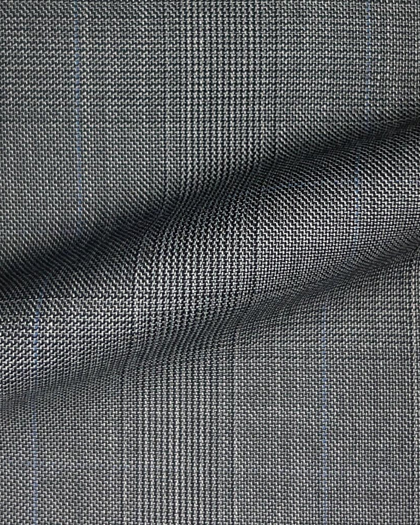 Westwood Hart Online Custom Hand Tailor Suits Sportcoats Trousers Waistcoats Overcoats Grey Prince Of Wales Glen Plaid With Fine Blue Windowpane