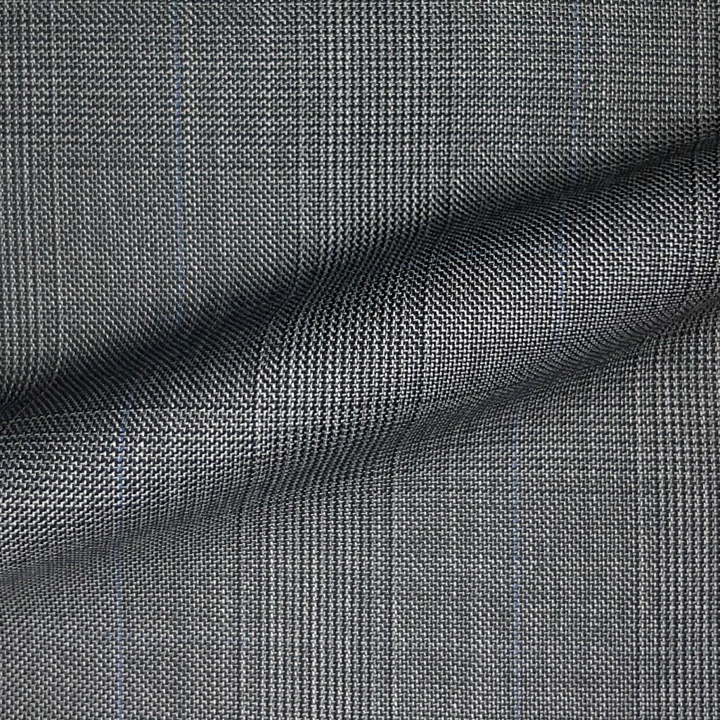 Westwood Hart Online Custom Hand Tailor Suits Sportcoats Trousers Waistcoats Overcoats Grey Prince Of Wales Glen Plaid With Fine Blue Windowpane