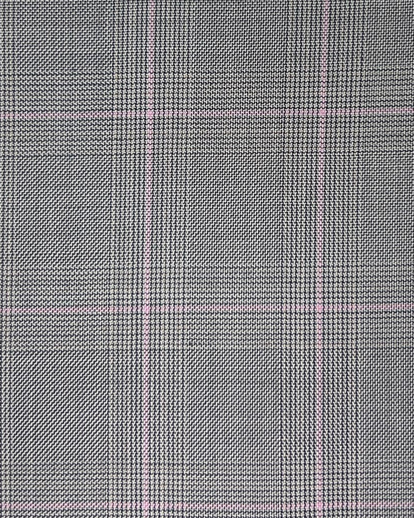 Westwood Hart Online Custom Hand Tailor Suits Sportcoats Trousers Waistcoats Overcoats Ash Grey With Pink Windowpane