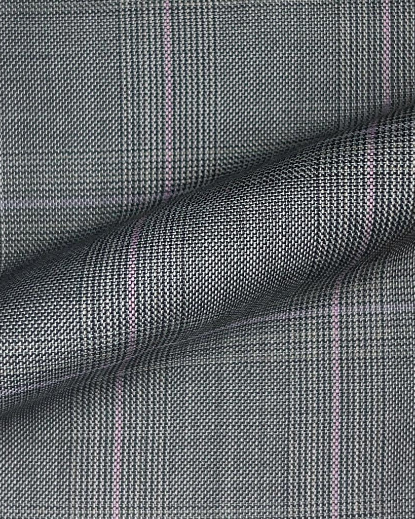 Westwood Hart Online Custom Hand Tailor Suits Sportcoats Trousers Waistcoats Overcoats Medium Grey With Pink Windowpane