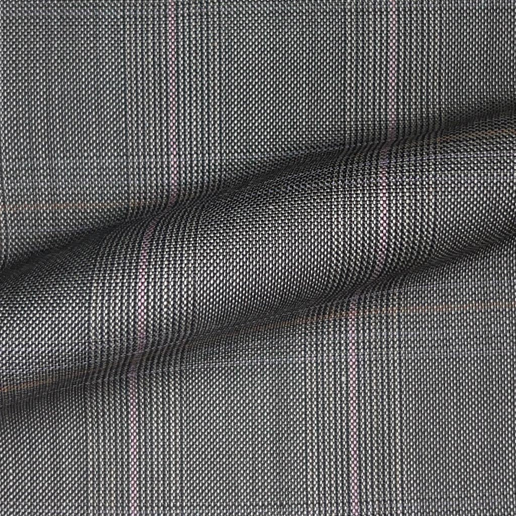 Westwood Hart Online Custom Hand Tailor Suits Sportcoats Trousers Waistcoats Overcoats Iron Brown Prince Of Wales Glen Plaid With Fine Pink And Orange Windowpane