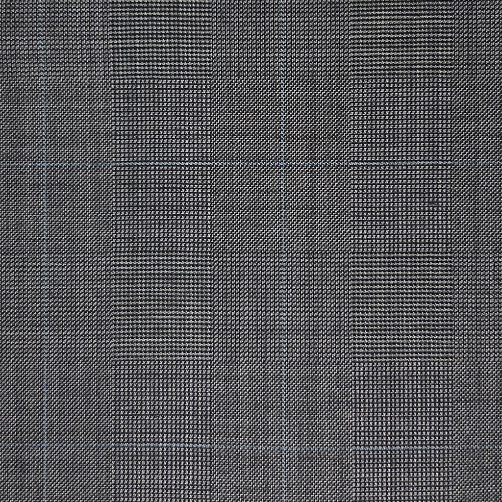 Westwood Hart Online Custom Hand Tailor Suits Sportcoats Trousers Waistcoats Overcoats Grey With Fine Blue Prince Of Wales Glen Plaid