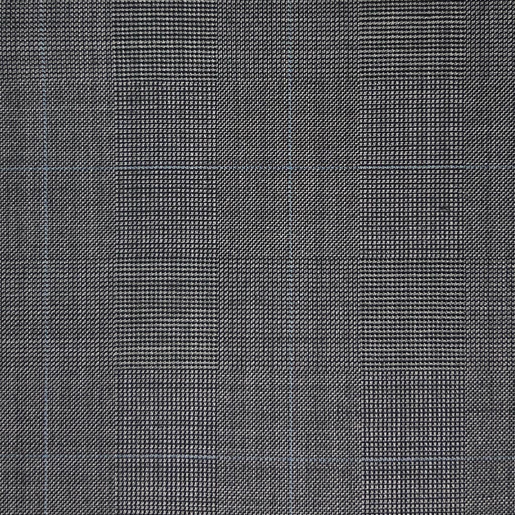 Westwood Hart Online Custom Hand Tailor Suits Sportcoats Trousers Waistcoats Overcoats Grey With Fine Blue Prince Of Wales Glen Plaid