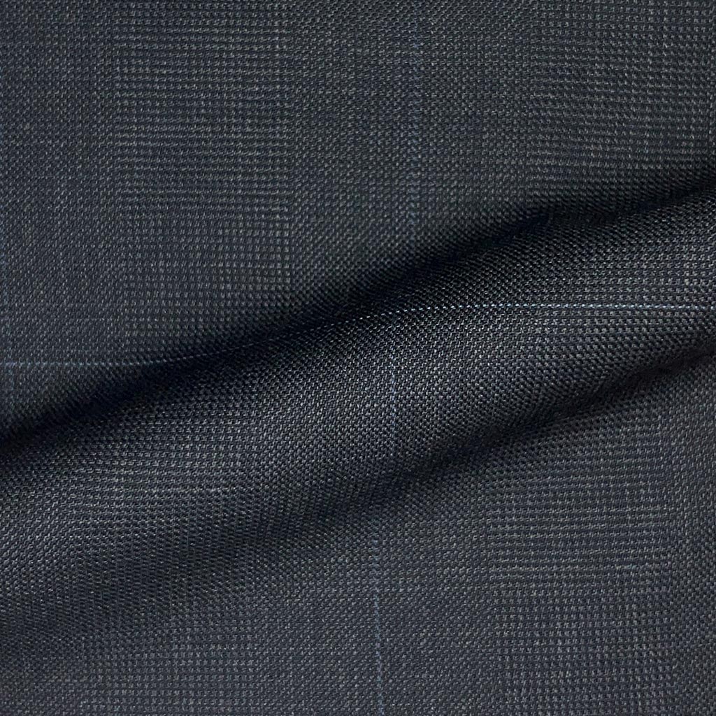 Westwood Hart Online Custom Hand Tailor Suits Sportcoats Trousers Waistcoats Overcoats Charcoal Grey With Fine Blue Prince Of Wales Glen Plaid