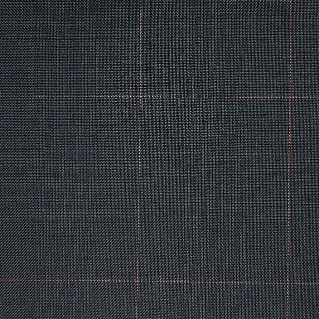 Westwood Hart Online Custom Hand Tailor Suits Sportcoats Trousers Waistcoats Overcoats Charcoal Black With Orange Windowpane