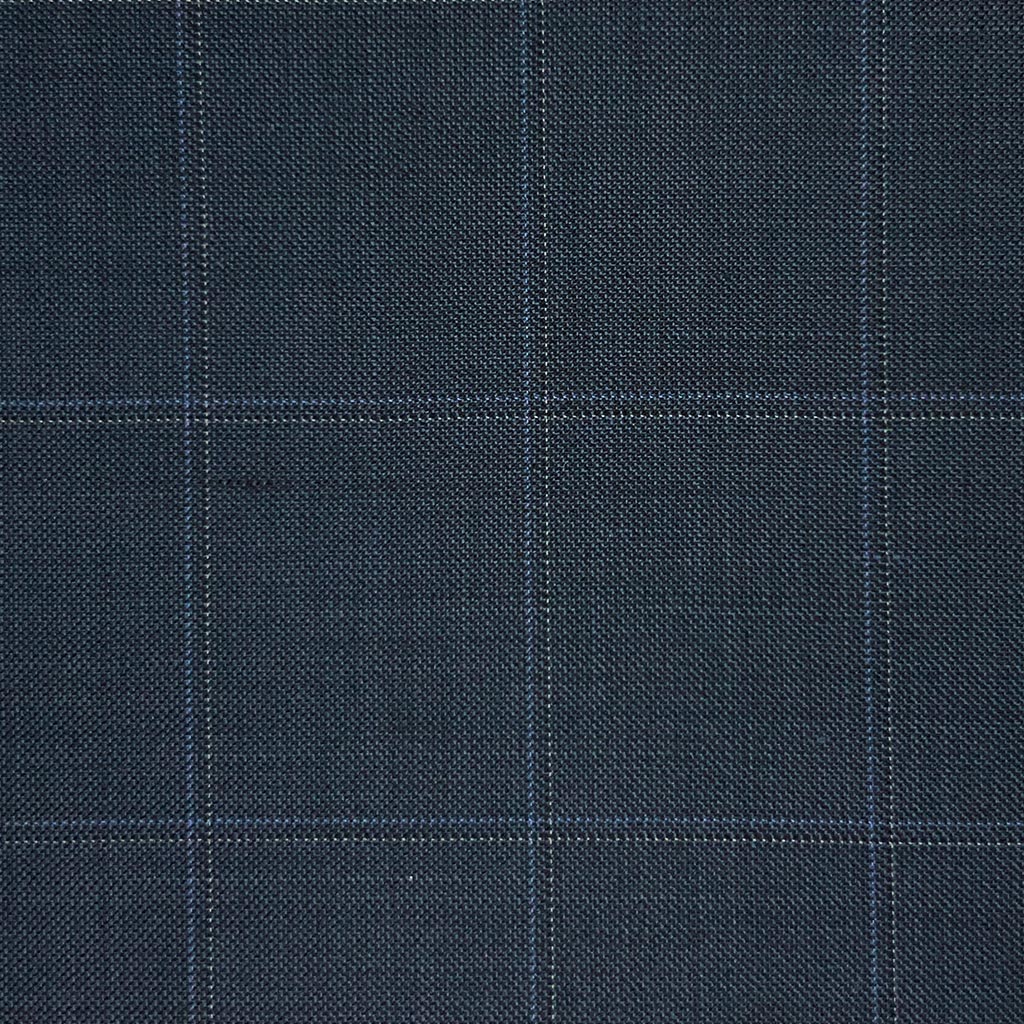 Westwood Hart Online Custom Hand Tailor Suits Sportcoats Trousers Waistcoats Overcoats Steel Navy With Blue And Light Grey Windowpane