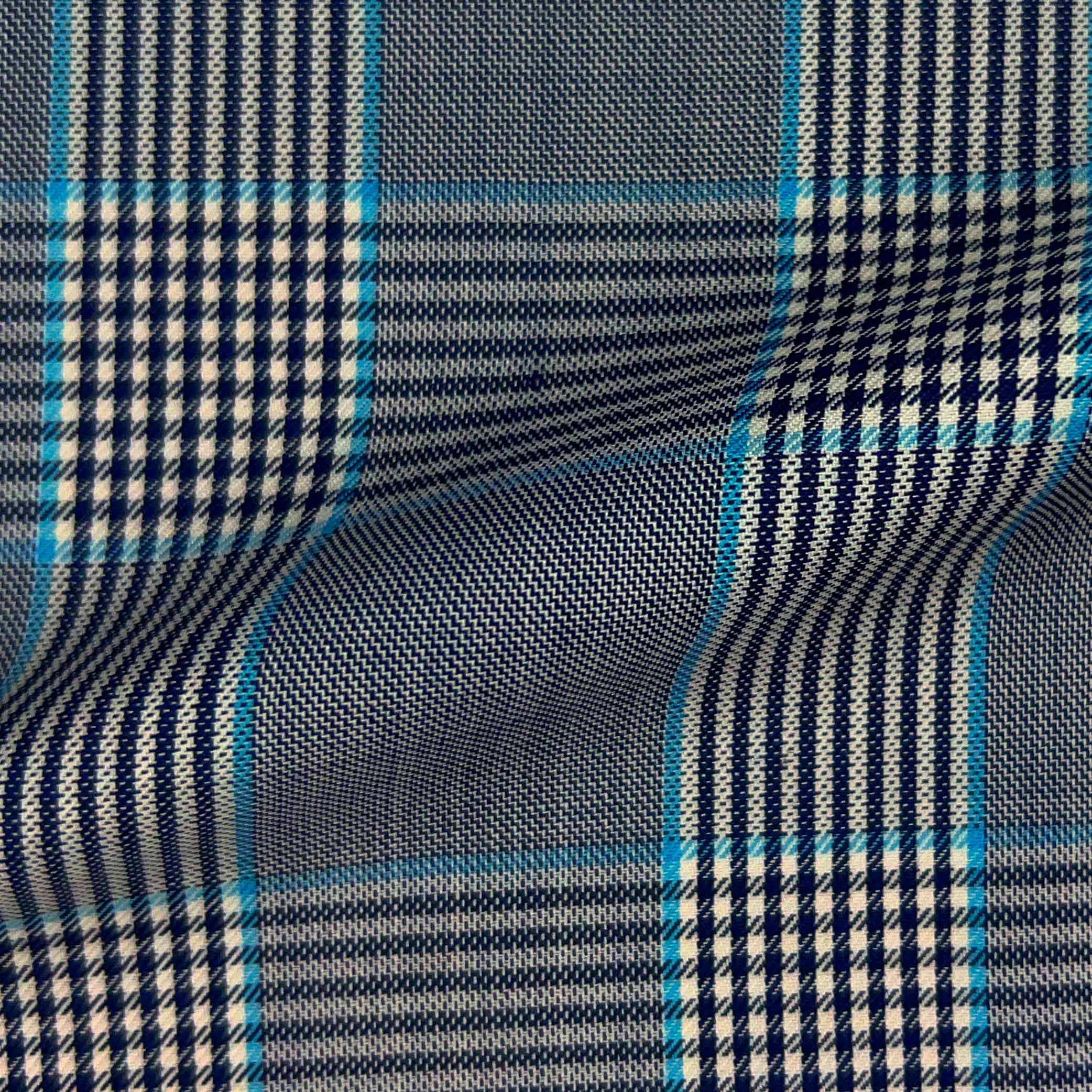 Westwood Hart Online Custom Hand Tailor Suits Sportcoats Trousers Waistcoats Overcoats Eggplant Sky Blue Prince Of Wales Glen Plaid Windowpane Design