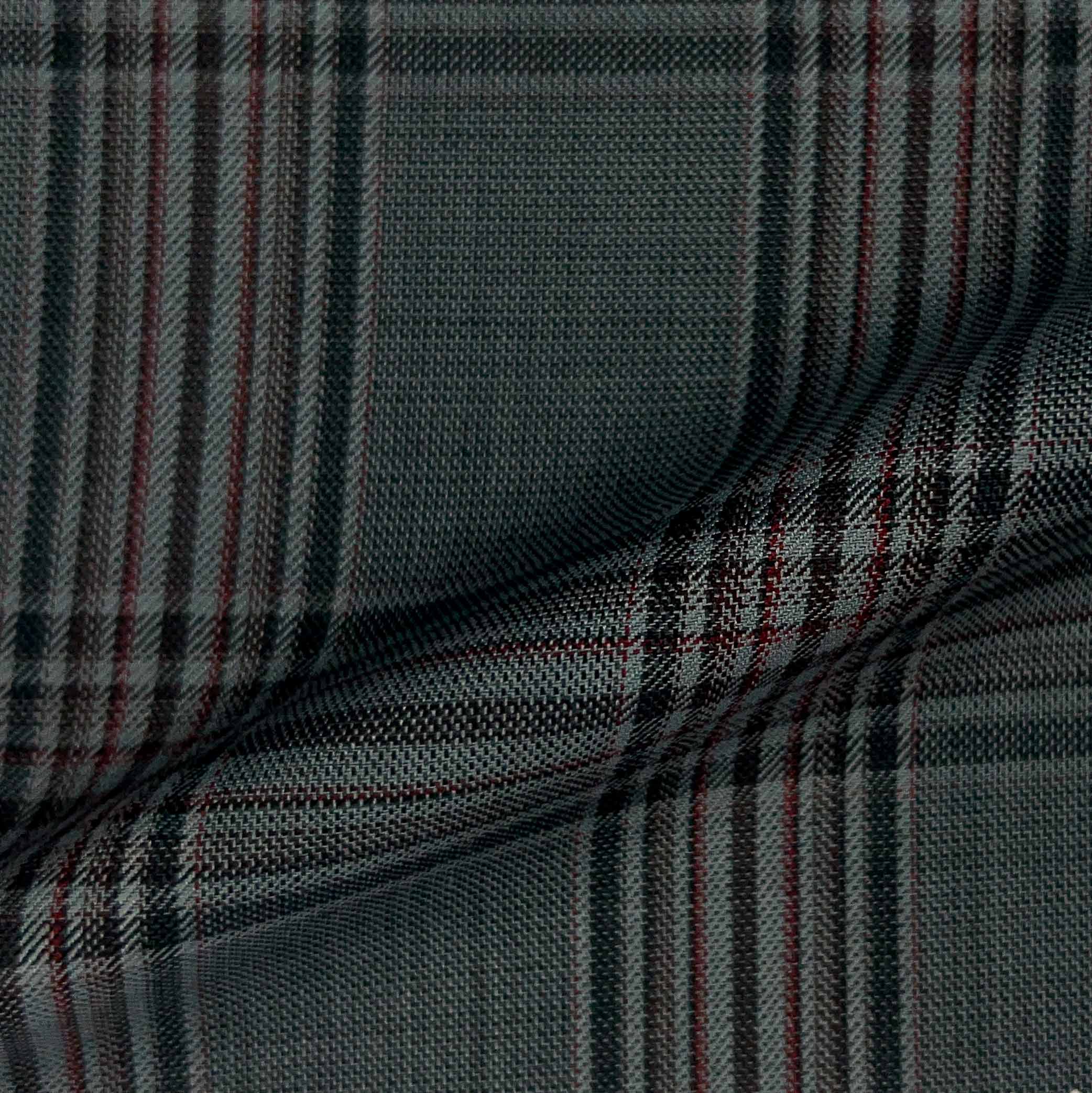 Westwood Hart Online Custom Hand Tailor Suits Sportcoats Trousers Waistcoats Overcoats Slate Grey Cherry Red Plaid Windowpane Design