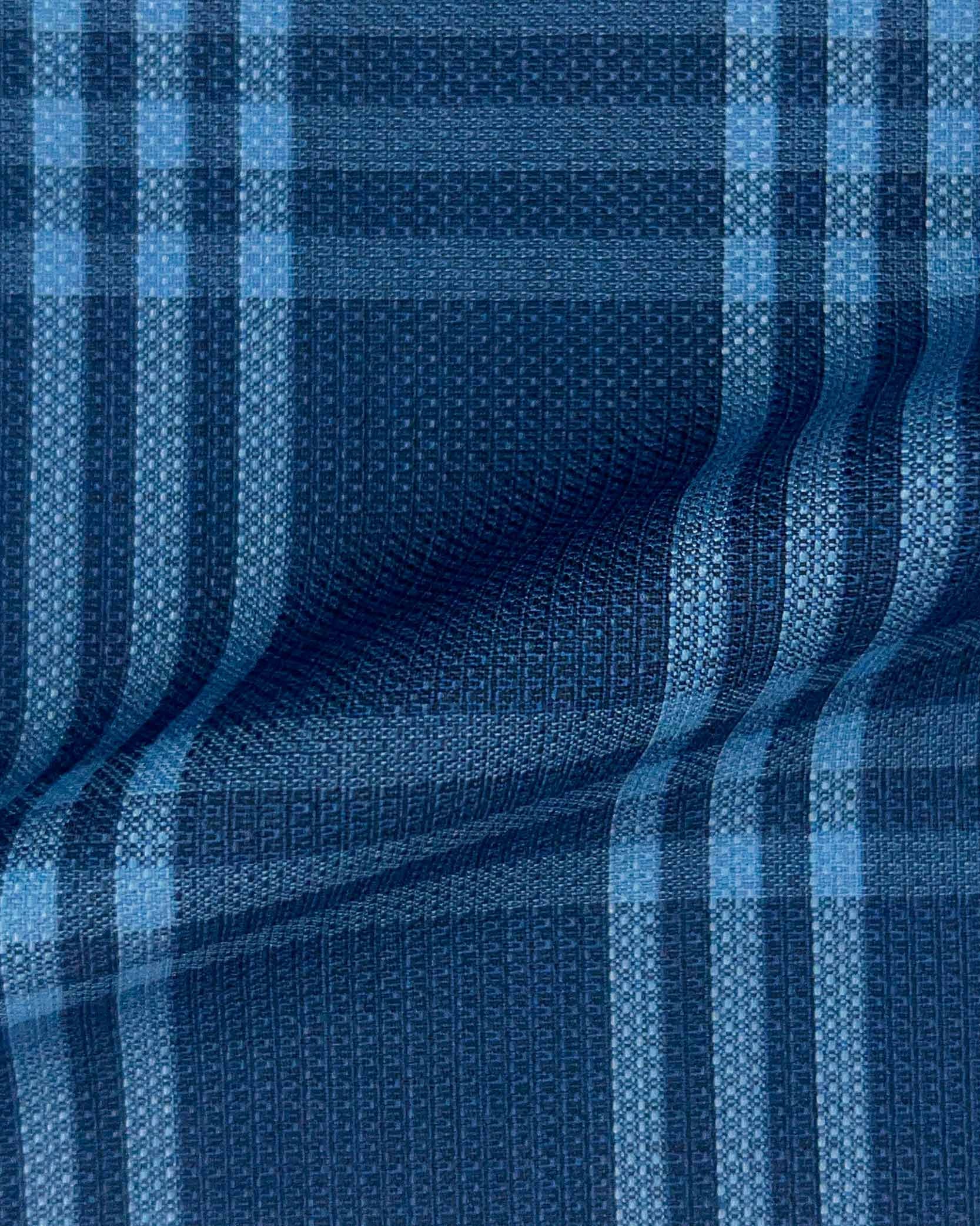 Westwood Hart Online Custom Hand Tailor Suits Sportcoats Trousers Waistcoats Overcoats Stone Blue Sky Blue Plaid Design