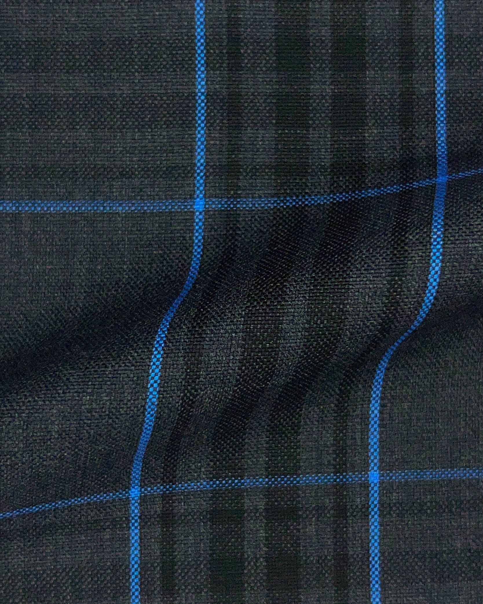 Westwood Hart Online Custom Hand Tailor Suits Sportcoats Trousers Waistcoats Overcoats Charcoal Grey Large Black Electric Blue Plaid Design