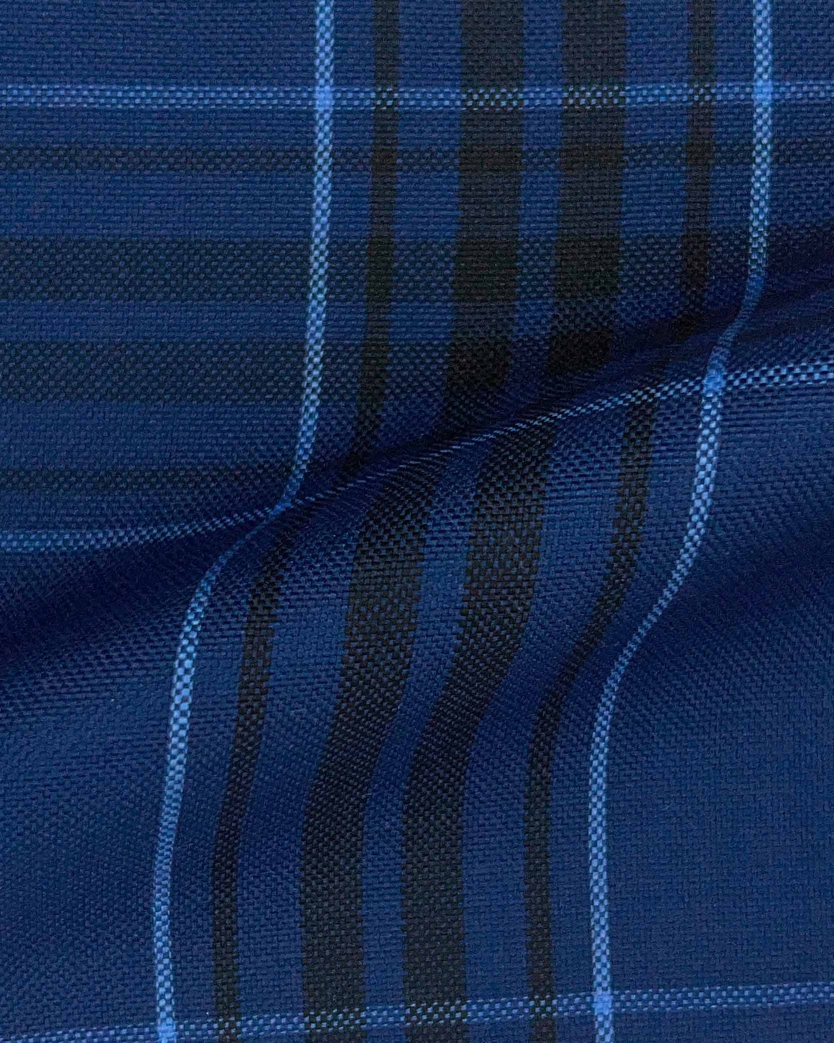 Westwood Hart Online Custom Hand Tailor Suits Sportcoats Trousers Waistcoats Overcoats Royal Blue Black Sky Blue Plaid Design